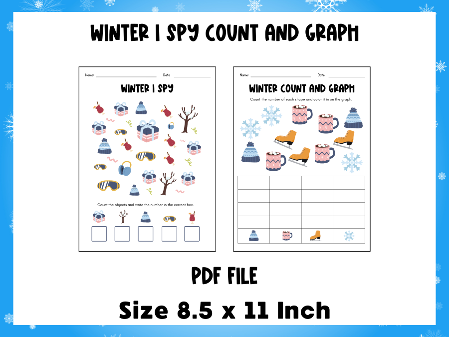 Winter I Spy Count and Graph Activity Sheet