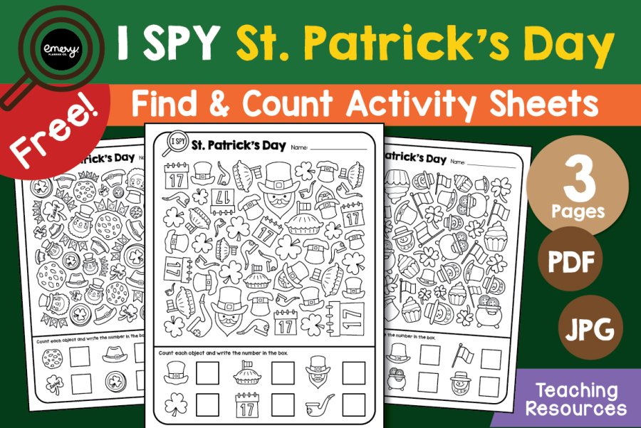 St. Patrick’s Day I Spy Find and Count Activity