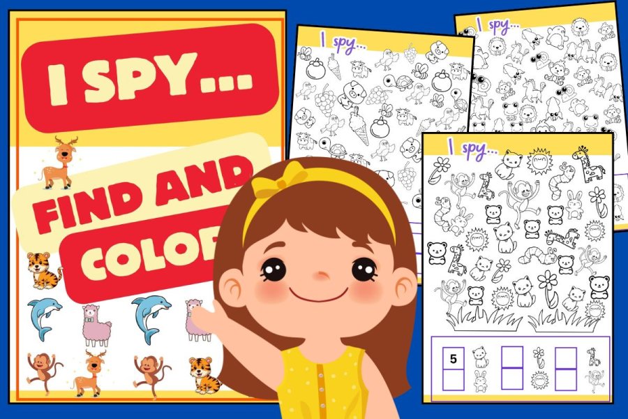 I Spy Color and Count Coloring Book