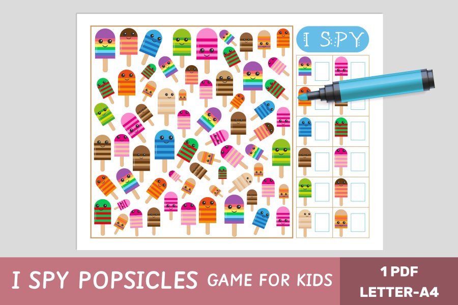 Popsicles I Spy Summer Game