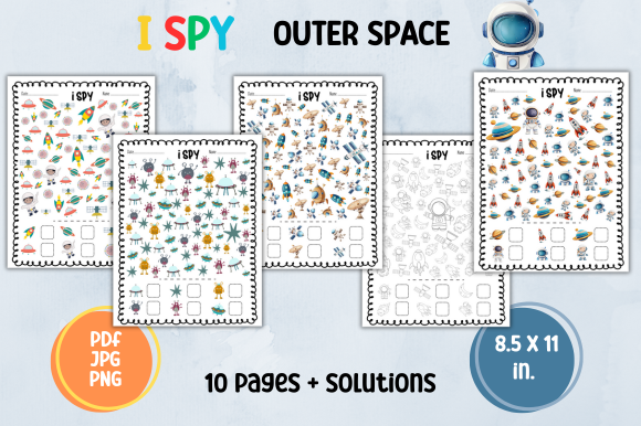 Outer Space I Spy Game Cards