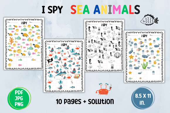 Sea Animals I Spy Activity Cards