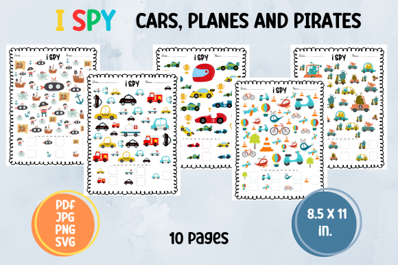 I Spy Cars and Planes Counting Activity