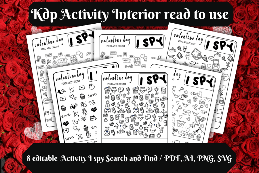 Valentine's Day I Spy Search and Find Activities