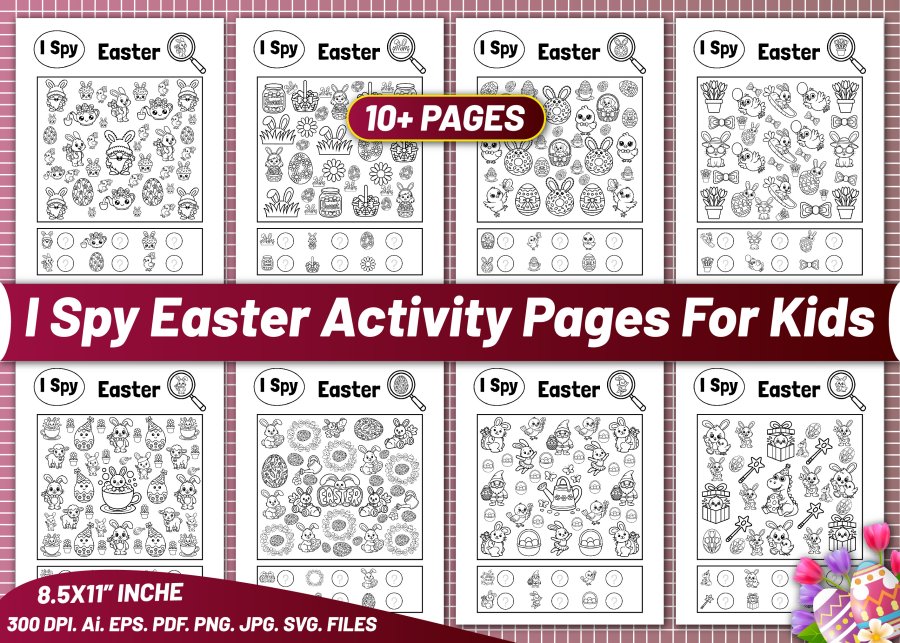 Easter I Spy Activity Sheets for Kids