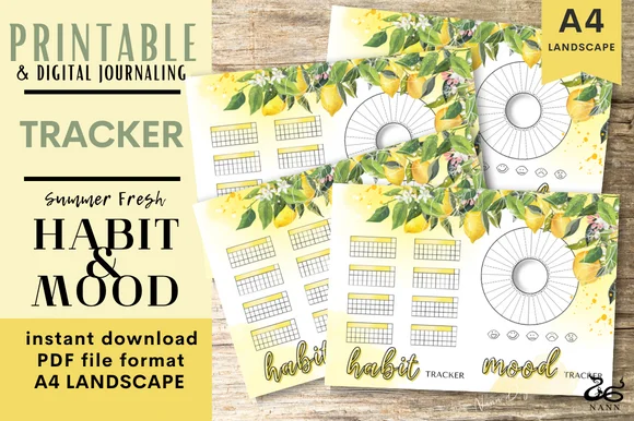 Habit and Mood Tracker Journal