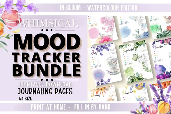 Floral Monthly Mood Tracker Printable Bundle
