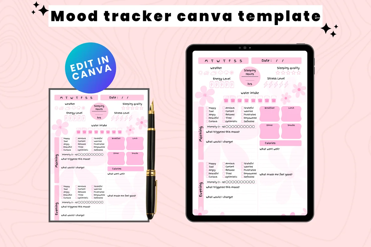 Customizable Mood Tracker Journal
