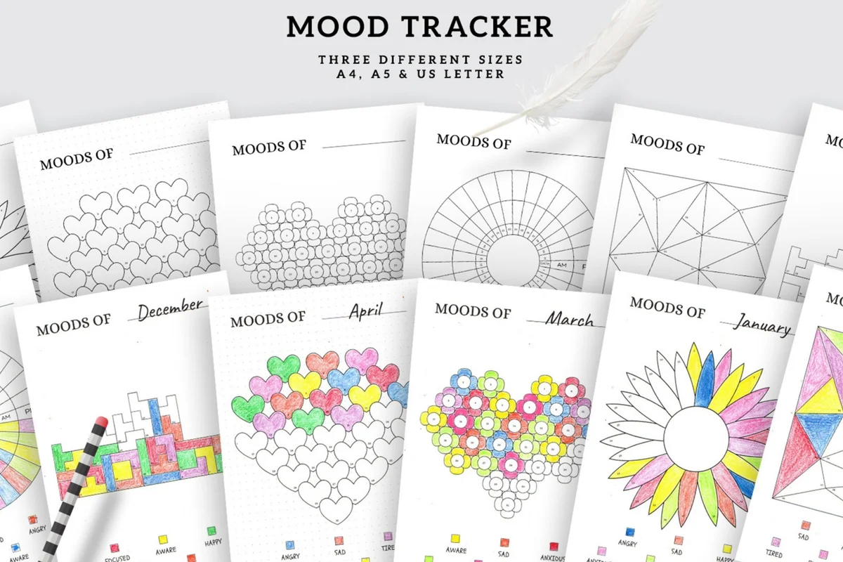 Minimal Mood Tracker Printable PDF