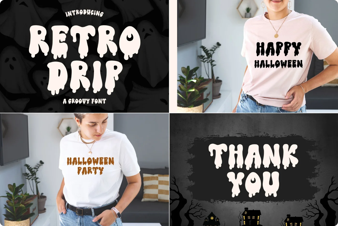 Retro Drip Horror Display Font