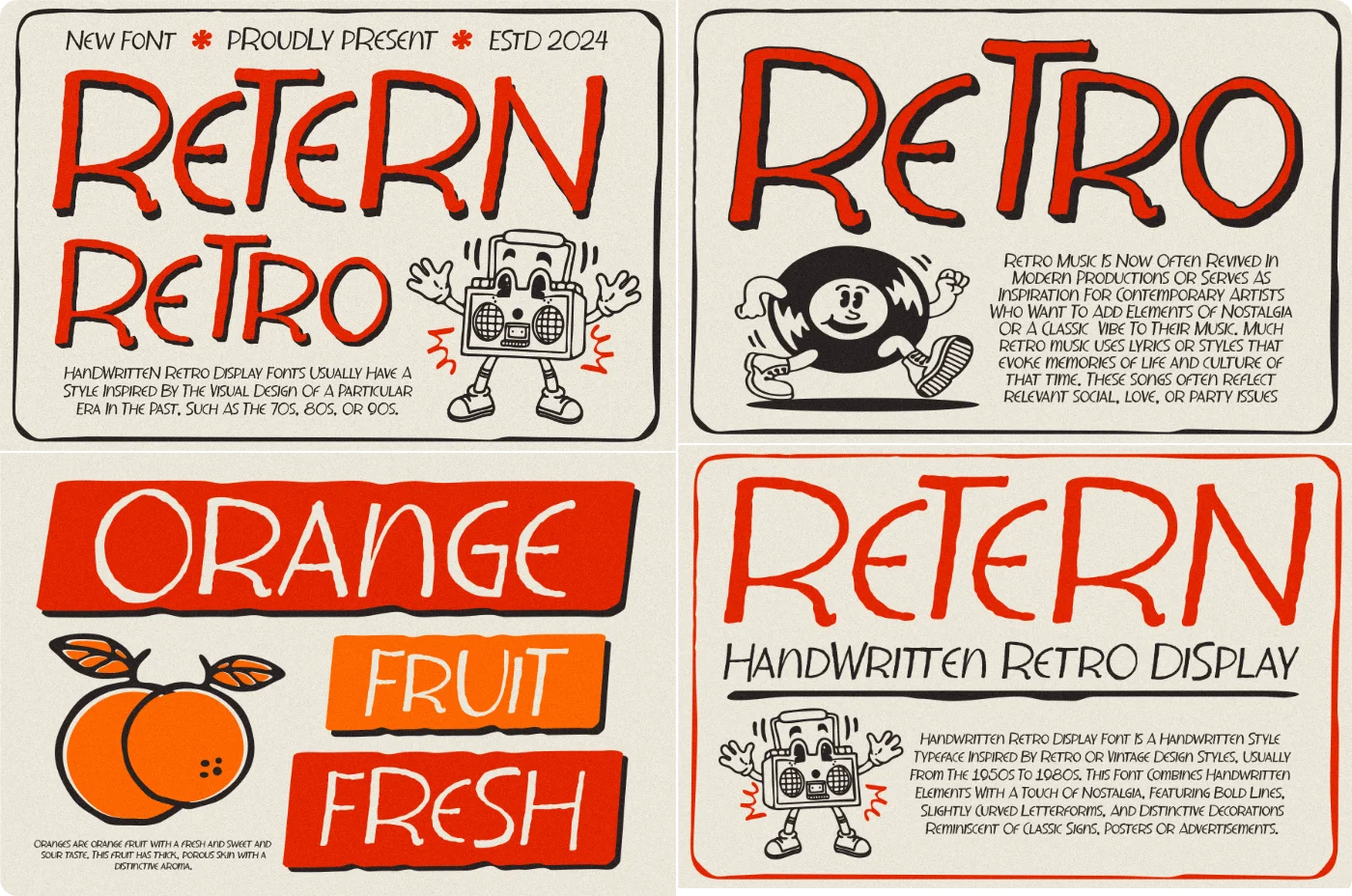 Retern Handwritten Display Font