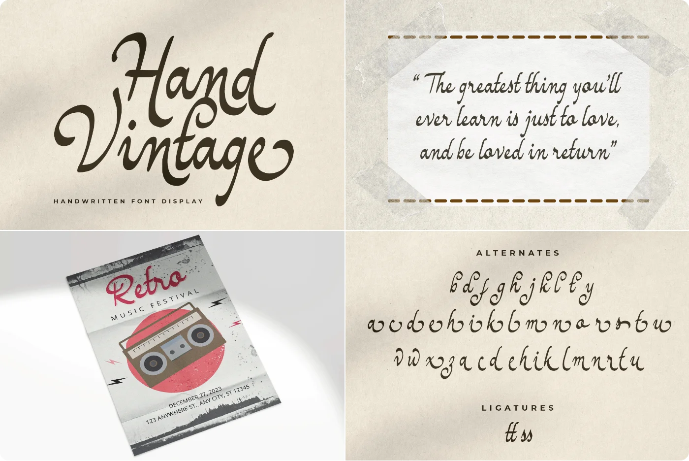Vintage Handwritten Script Font