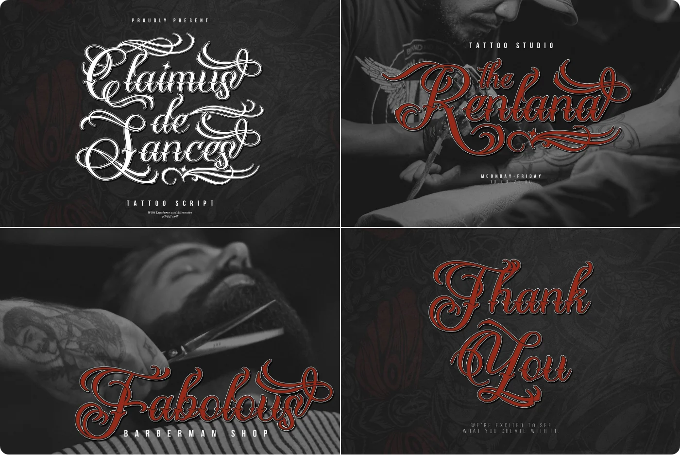 Claimus Tattoo Script Font