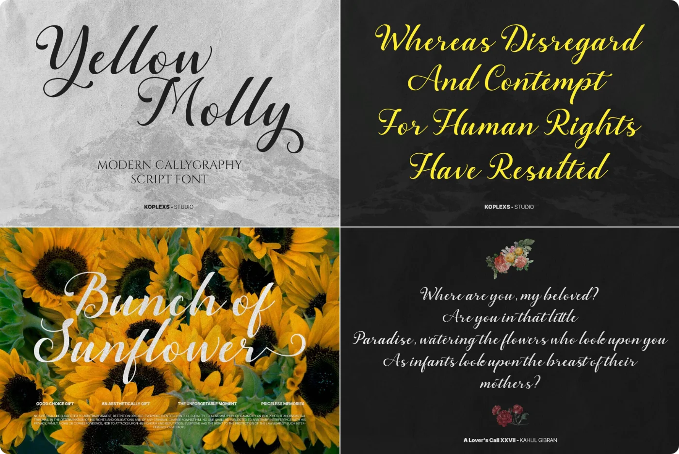 Yellow Molly Handwritten Script Font