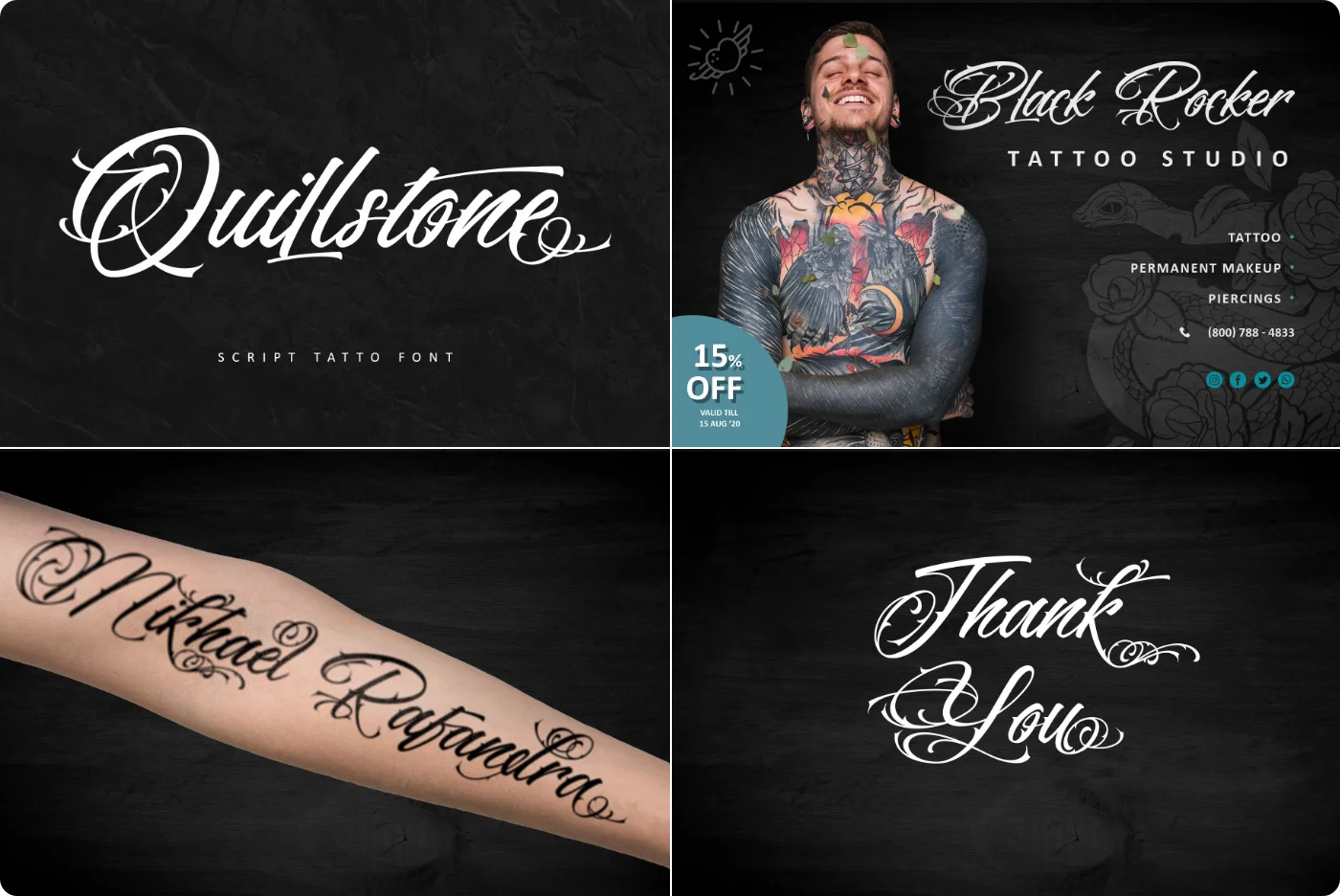 Quillstone Tattoo Script Font