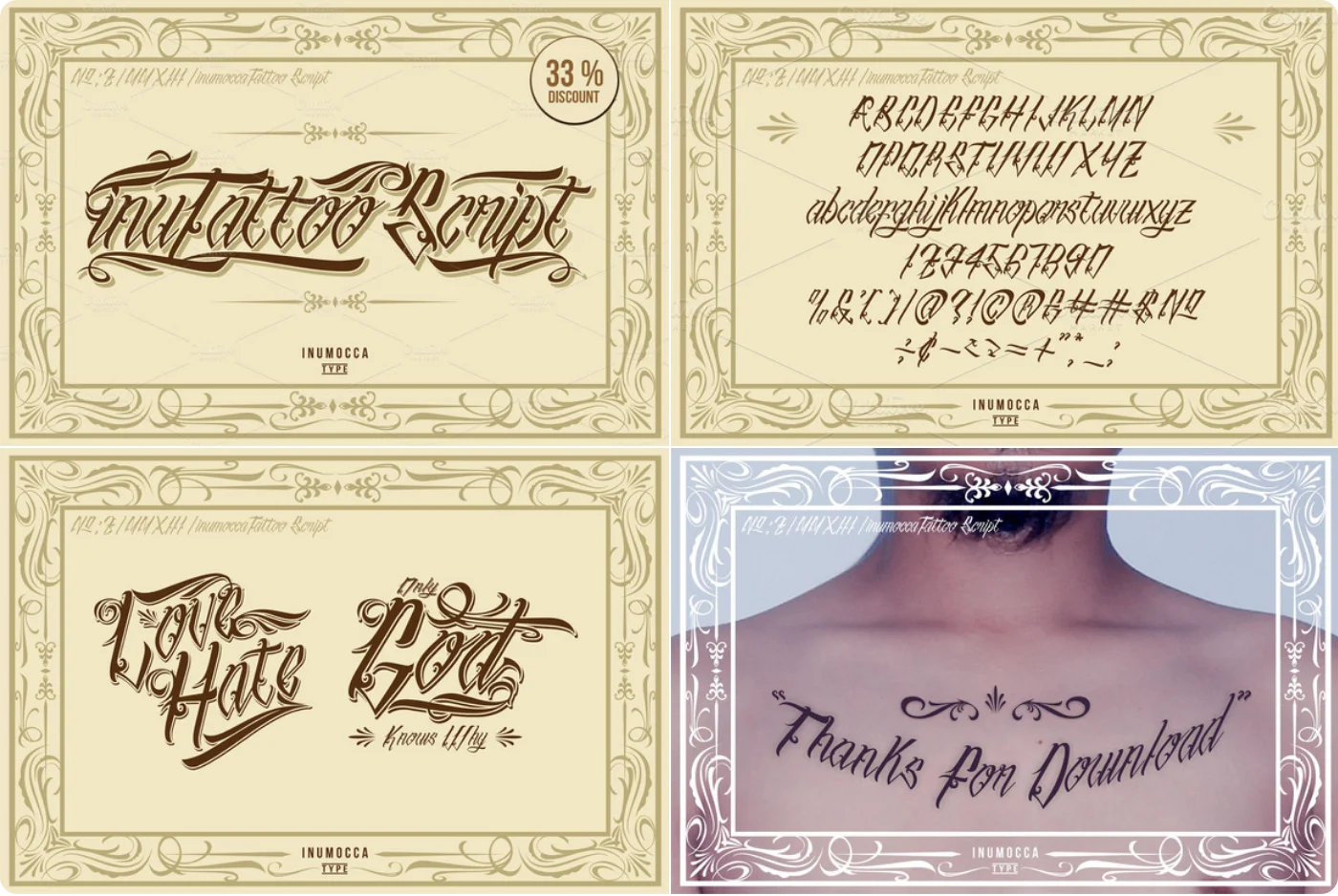 Inu Tattoo Script Font