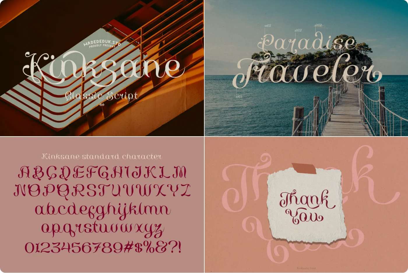 Kinksane Calligraphic Script Font