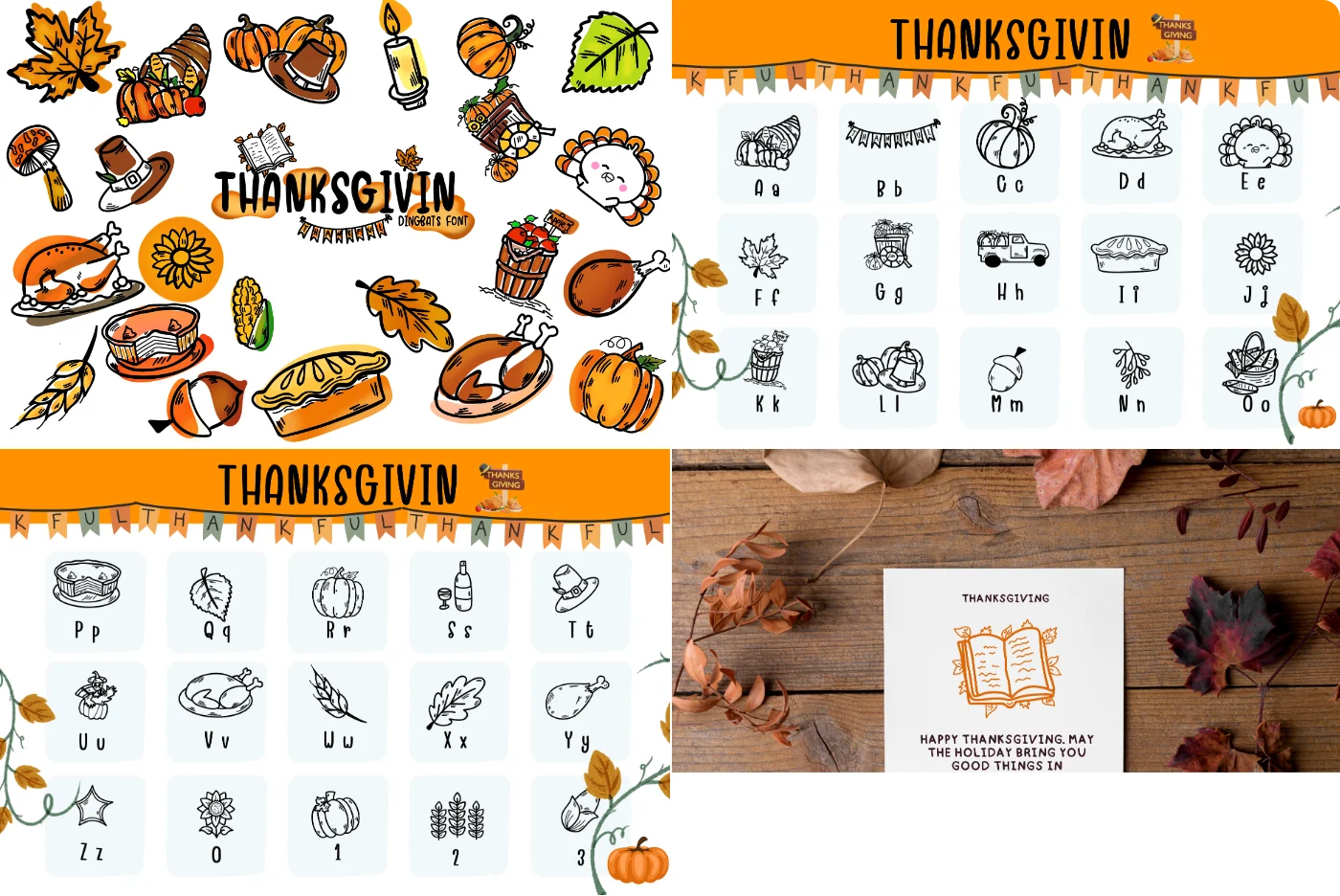 Thanksgiving Dingbats Font