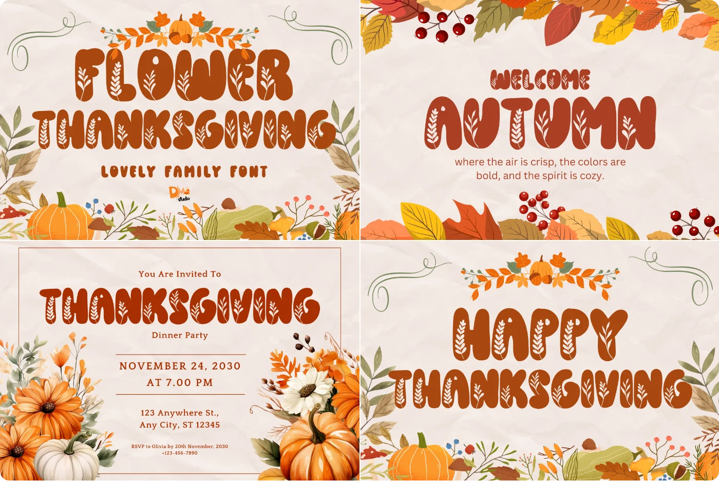 Flower Decorative Display Font