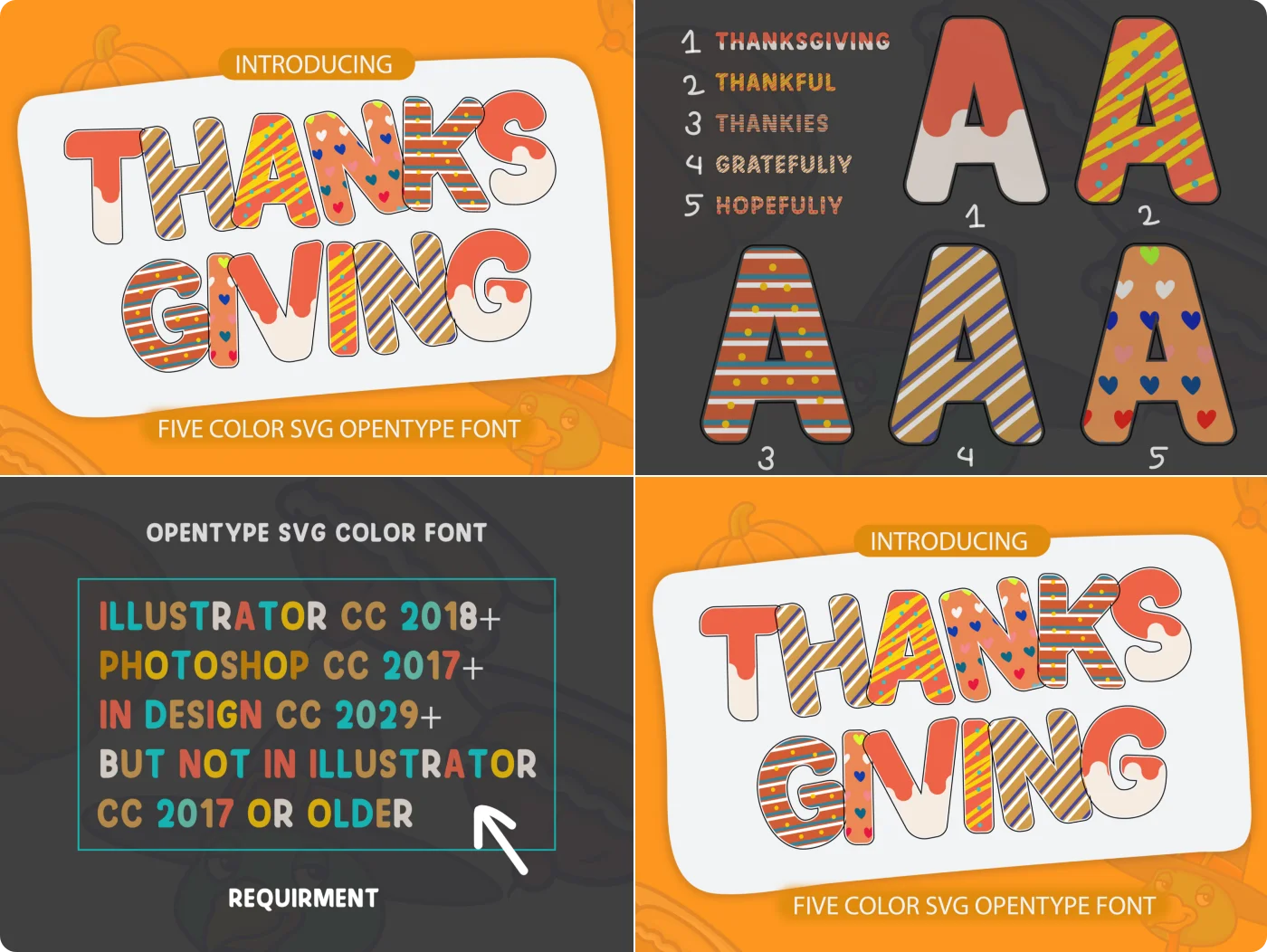 Thanksgiving Decorative Display Font