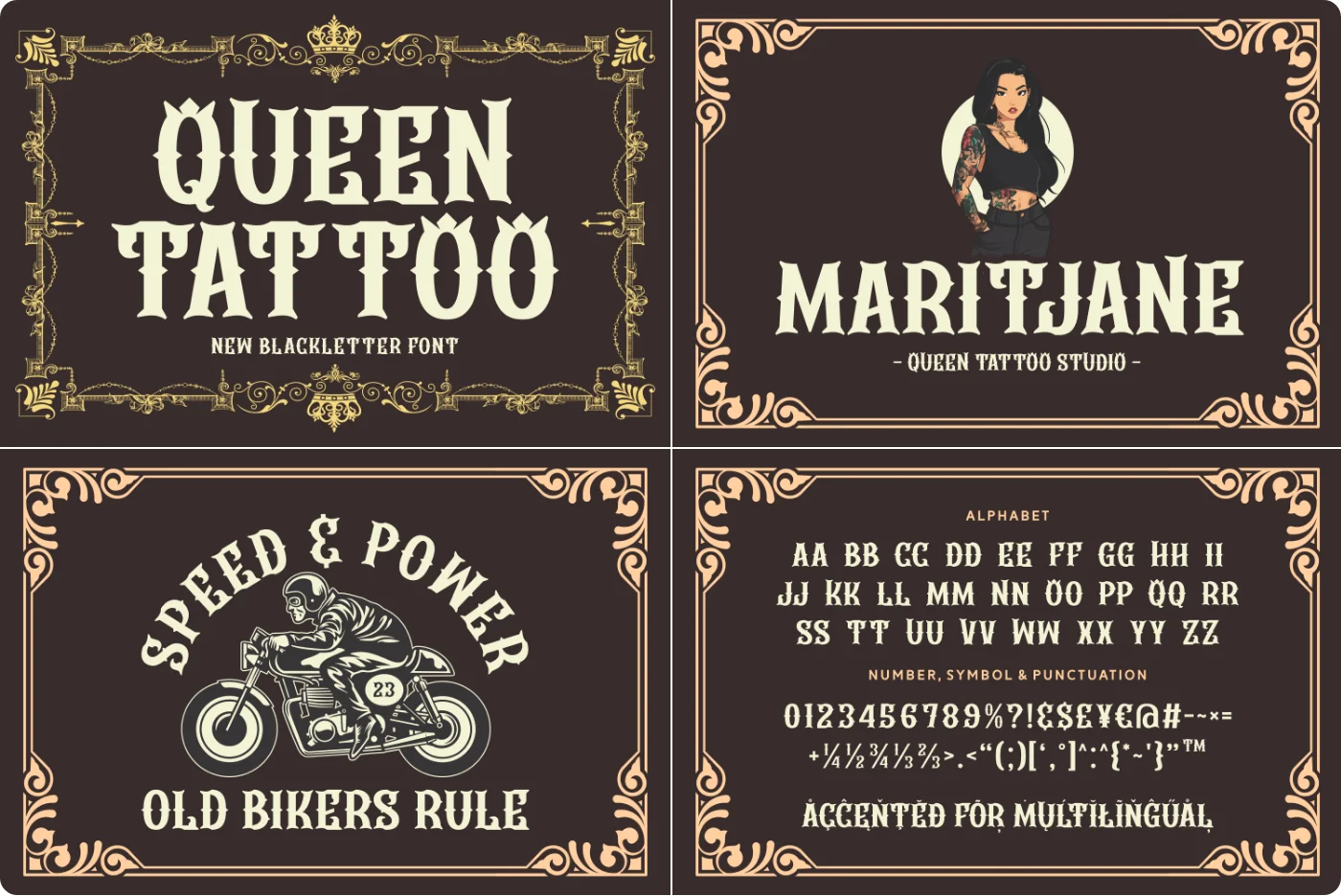 Queen Tattoo Blackletter Font