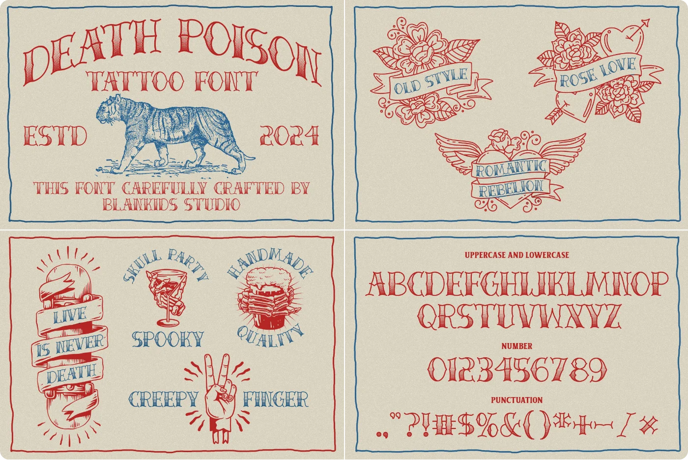 Death Poison Tattoo Font