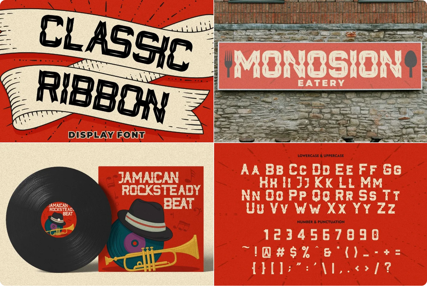 Classic Ribbon Inline Display Font