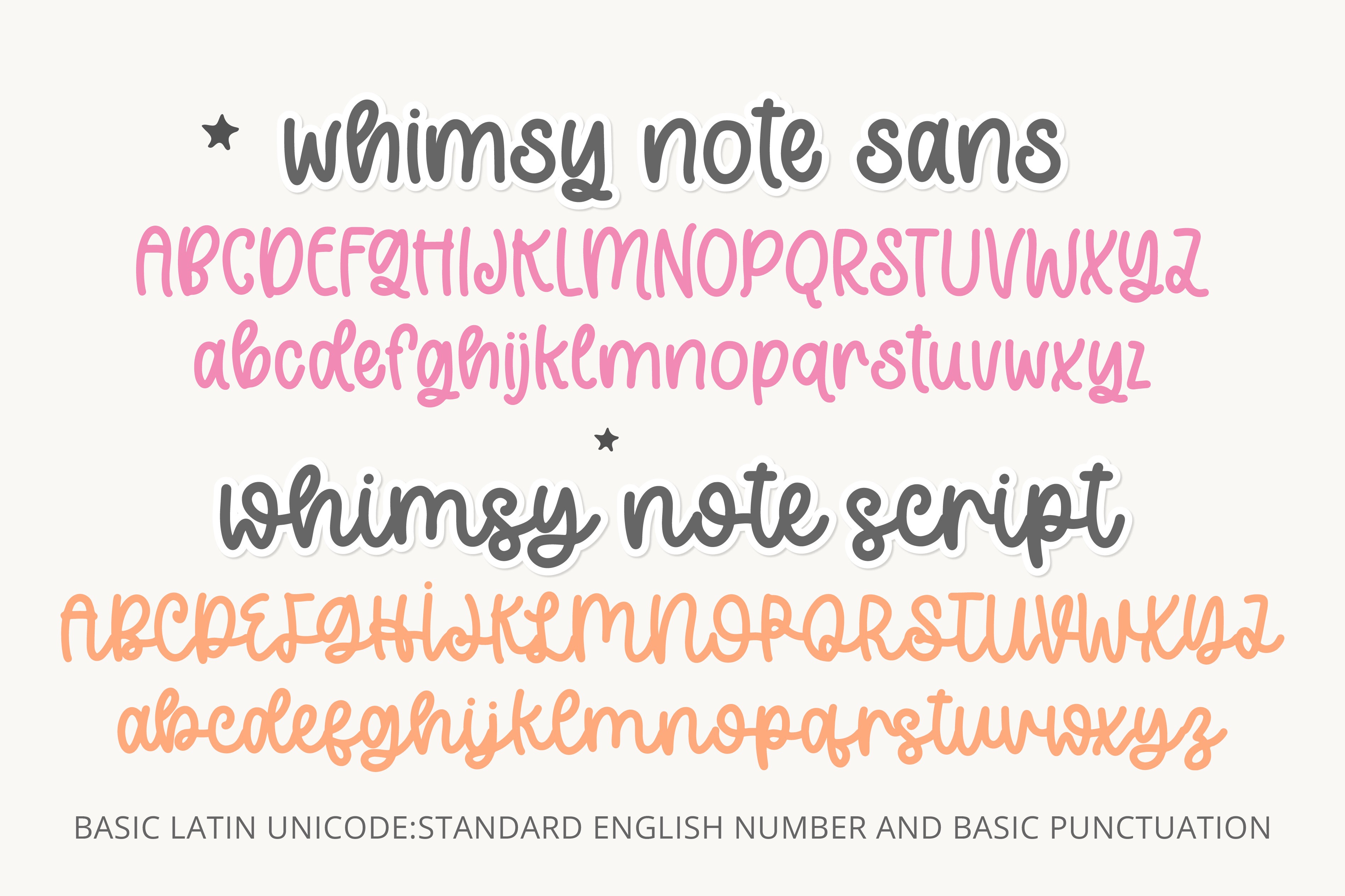 Whimsy Note Font preview 3