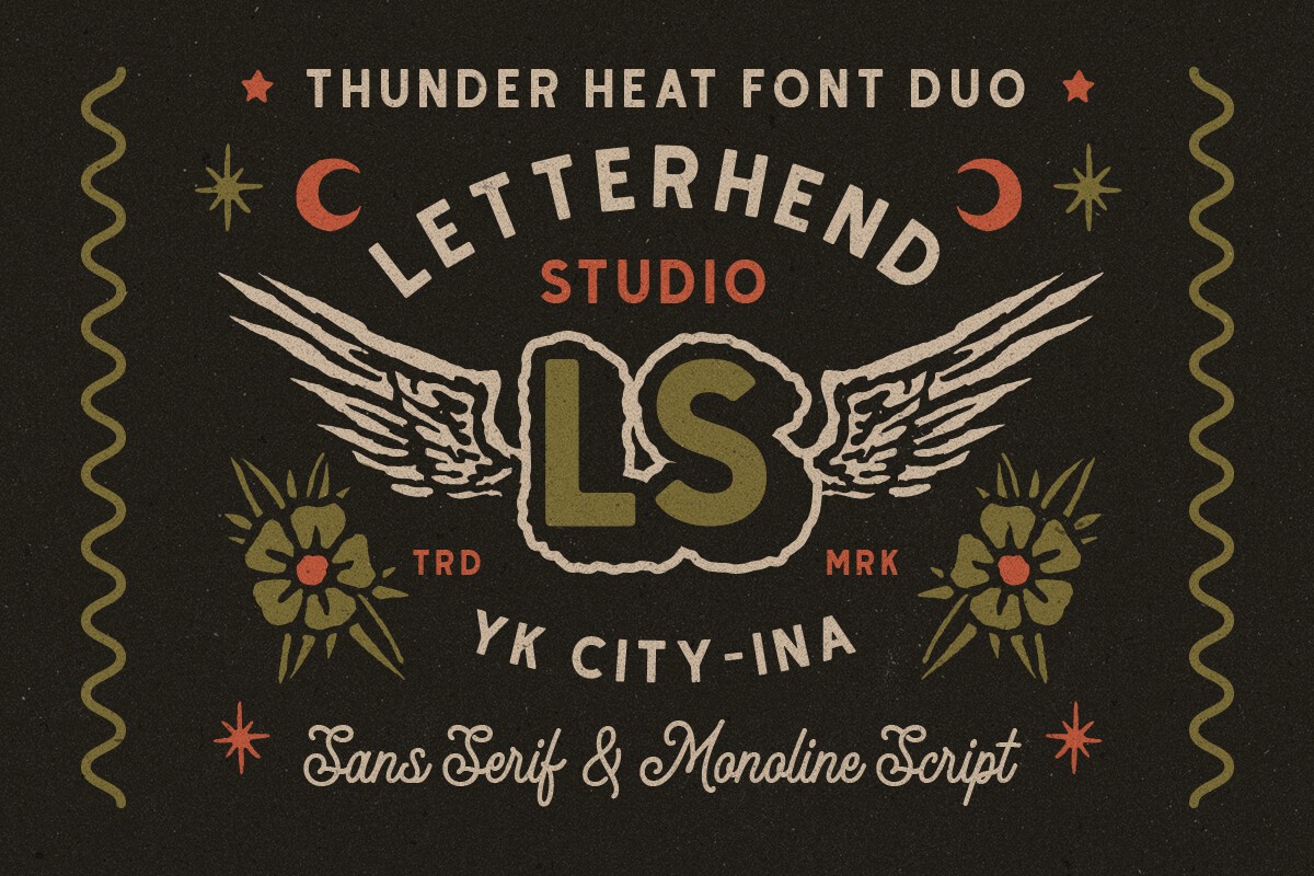 Thunder Heat Duo Font preview 10