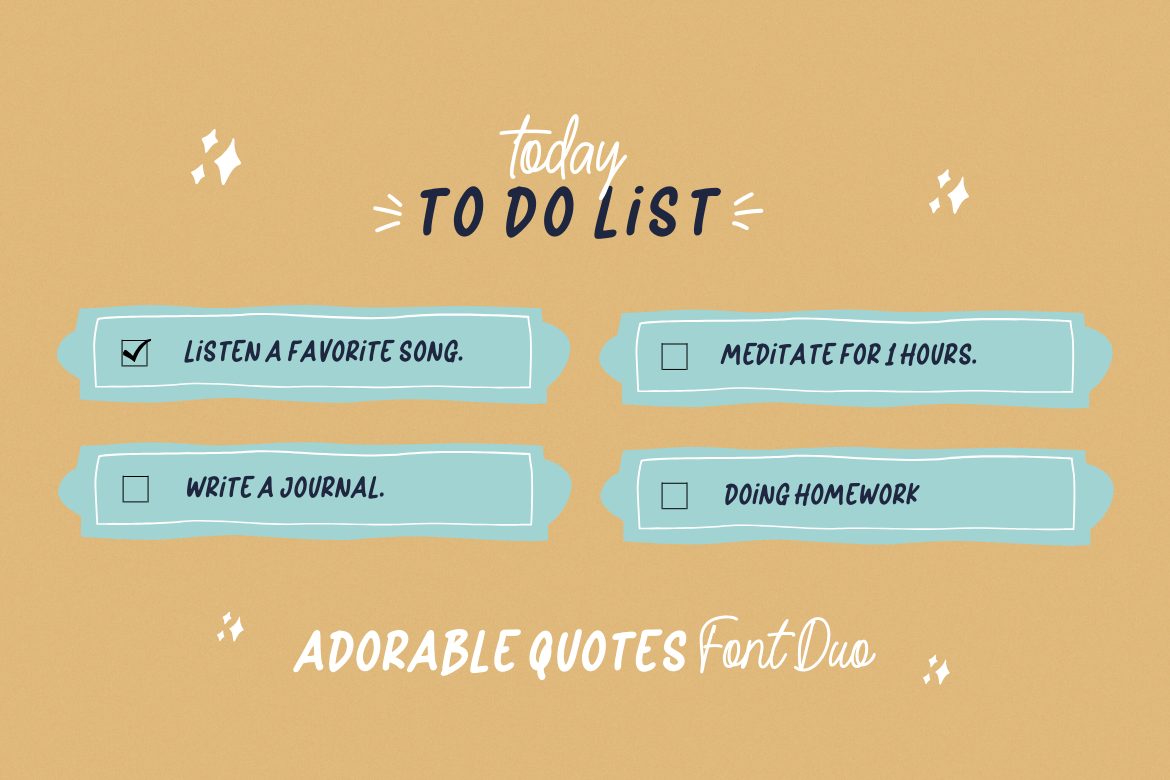 Adorable Quotes Duo Font preview 6