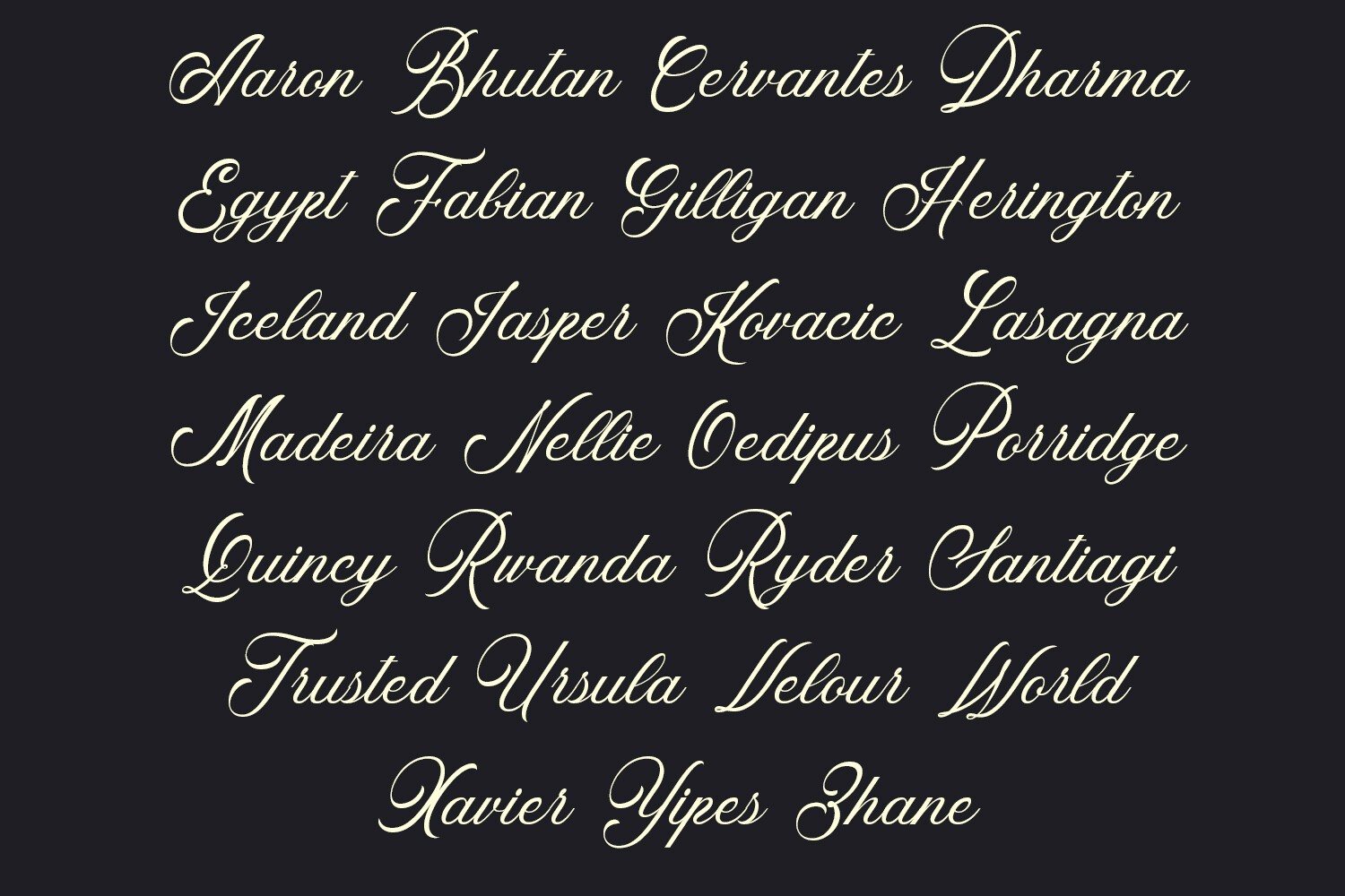 Yearlong Font preview 5