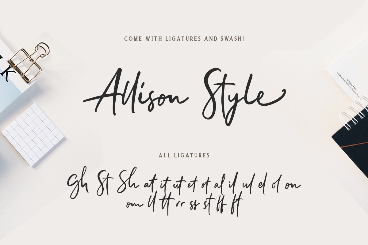 Allison Style Duo Font preview 8