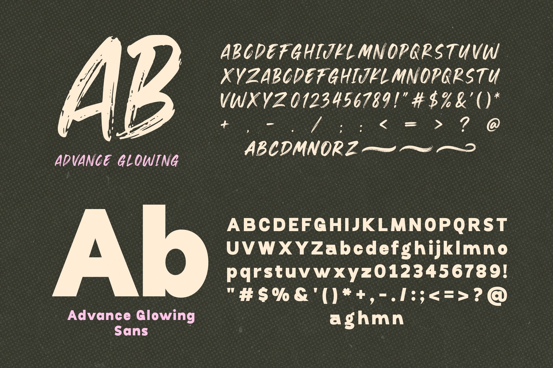 Advance Glowing Font preview 4
